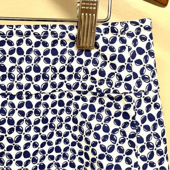 Talbots blue/white floral print cotton/ spandex skirt 10 - Picture 3 of 5